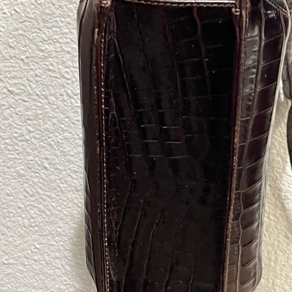 Salvatore Ferragamo Dark Brown Croc-Embossed Crossbody Bag - Picture 5 of 13